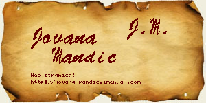 Jovana Mandić vizit kartica